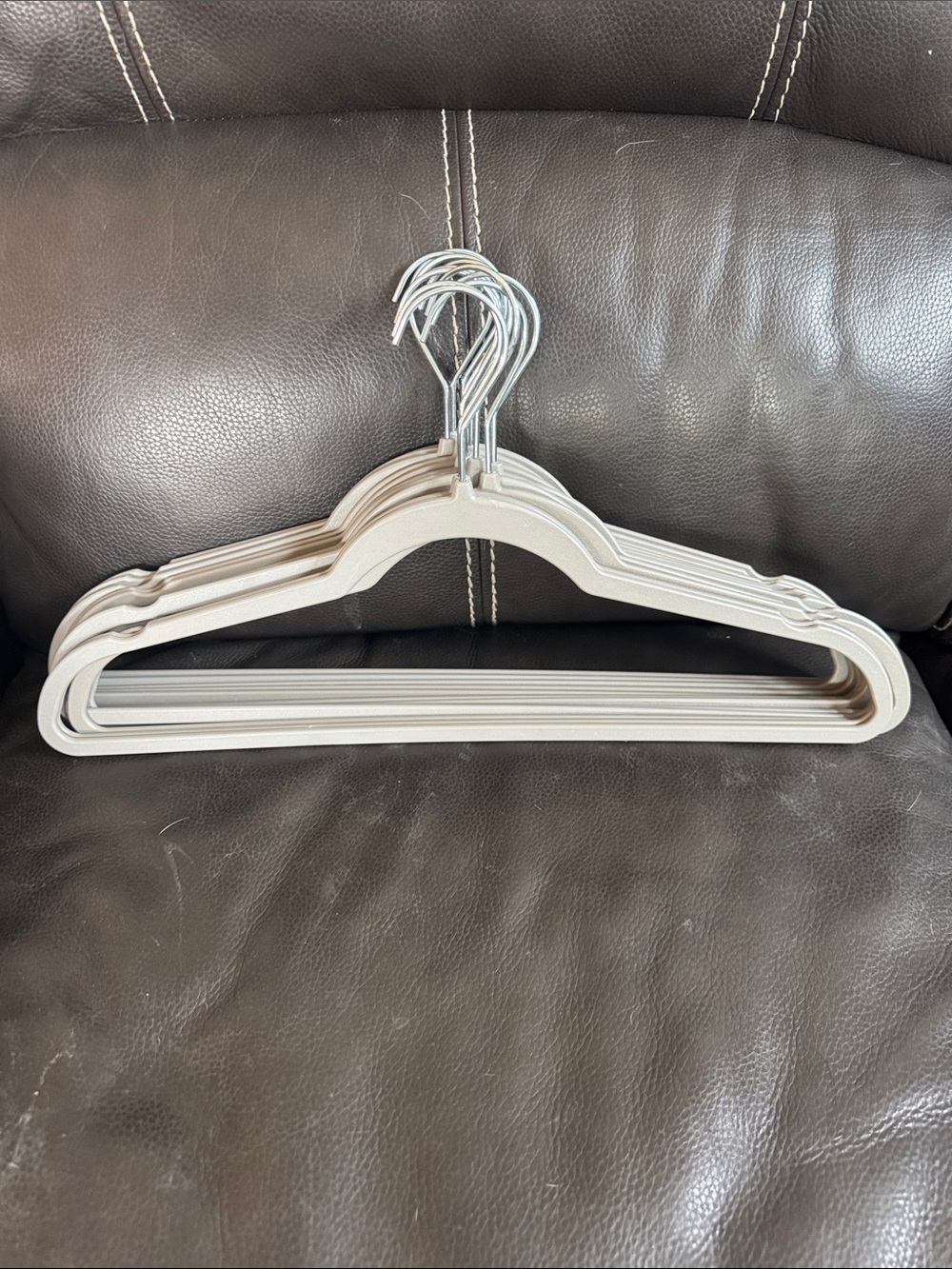 Grey Non-Slip Plastic Coat Hangers - 12 Pack
